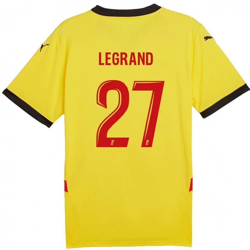 Danxen Niño Camiseta Bérénice Legrand #27 Amarillo Rojo 1ª Equipación 2024/25 La Camisa México