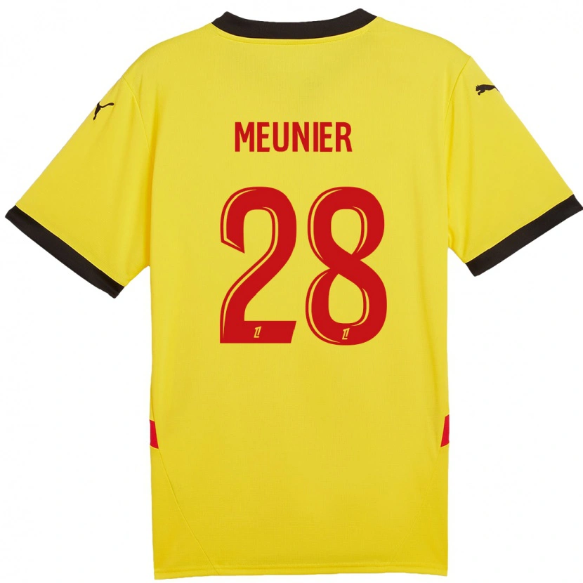 Danxen Niño Camiseta Jennifer Meunier #28 Amarillo Rojo 1ª Equipación 2024/25 La Camisa México