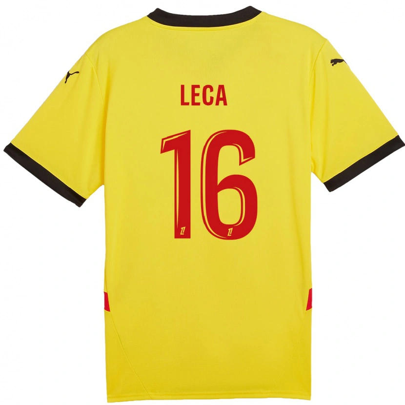 Danxen Niño Camiseta Jean-Louis Leca #16 Amarillo Rojo 1ª Equipación 2024/25 La Camisa México