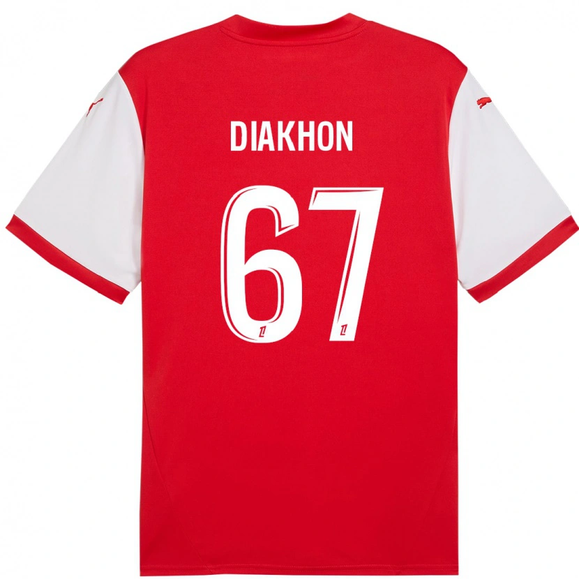 Danxen Niño Camiseta Mamadou Diakhon #67 Rojo Blanco 1ª Equipación 2024/25 La Camisa México