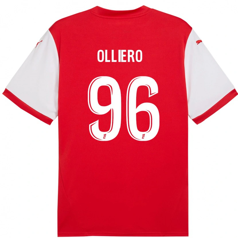 Danxen Niño Camiseta Alexandre Olliero #96 Rojo Blanco 1ª Equipación 2024/25 La Camisa México