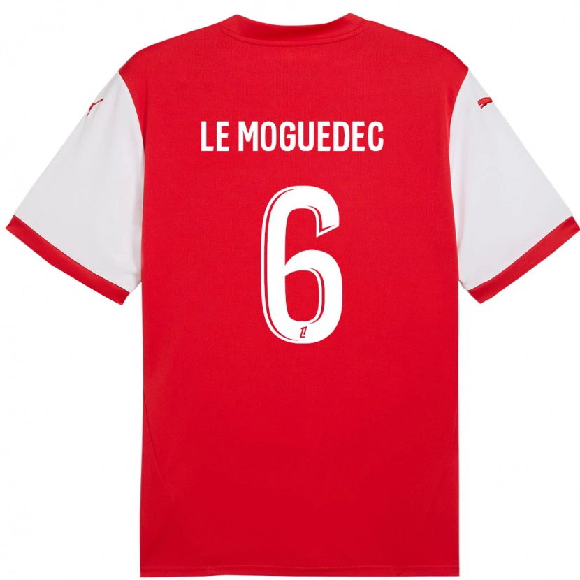 Danxen Niño Camiseta Anaële Le Moguédec #6 Rojo Blanco 1ª Equipación 2024/25 La Camisa México