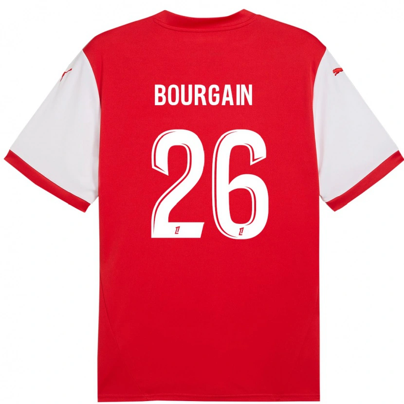 Danxen Niño Camiseta Léa Bourgain #26 Rojo Blanco 1ª Equipación 2024/25 La Camisa México