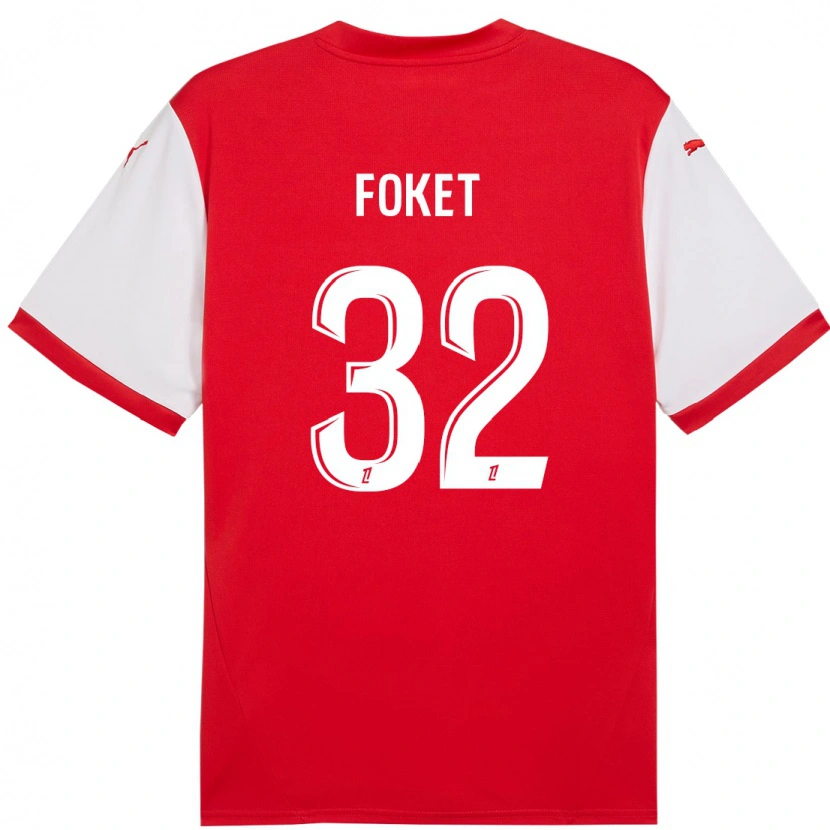 Danxen Niño Camiseta Thomas Foket #32 Rojo Blanco 1ª Equipación 2024/25 La Camisa México