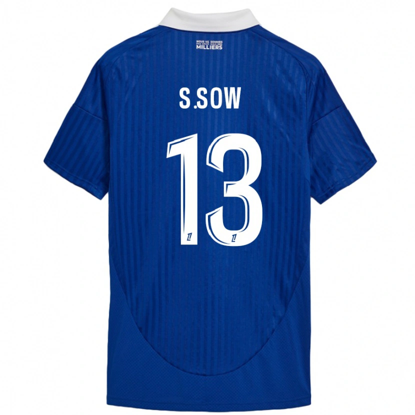 Danxen Niño Camiseta Saïdou Sow #13 Azul Blanco 1ª Equipación 2024/25 La Camisa México