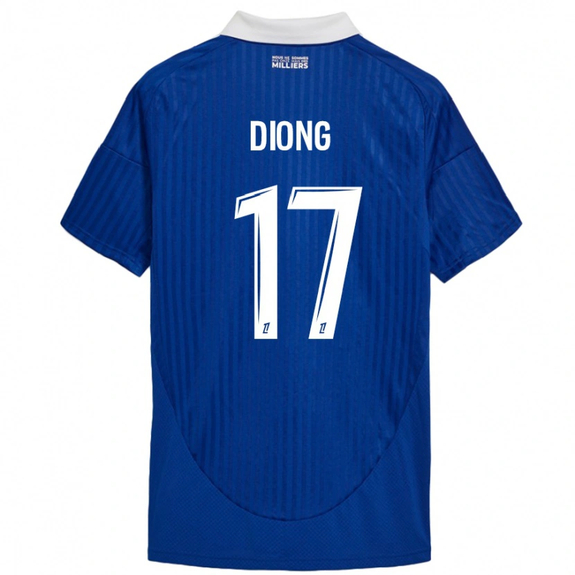 Danxen Niño Camiseta Pape Diong #17 Azul Blanco 1ª Equipación 2024/25 La Camisa México