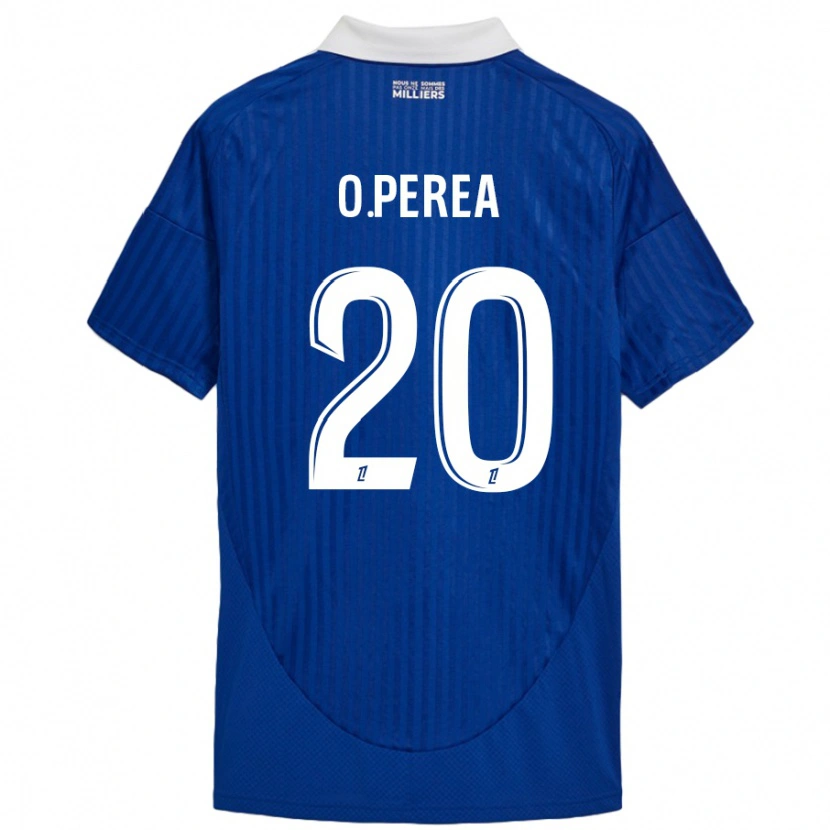 Danxen Niño Camiseta Óscar Perea #20 Azul Blanco 1ª Equipación 2024/25 La Camisa México