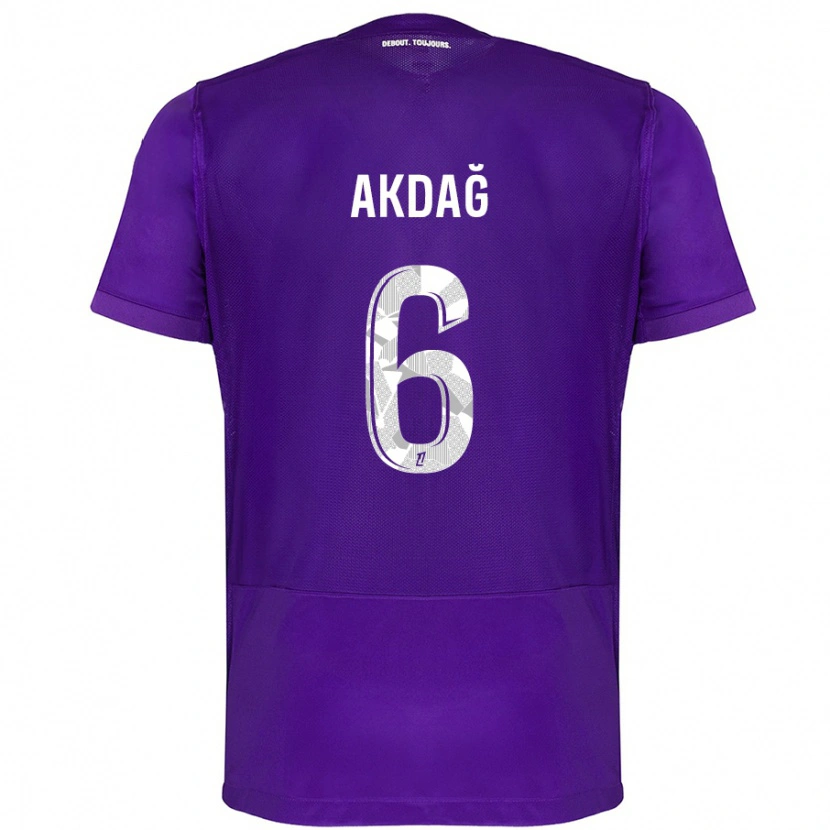 Danxen Niño Camiseta Ümit Akdağ #6 Morado Blanco 1ª Equipación 2024/25 La Camisa México