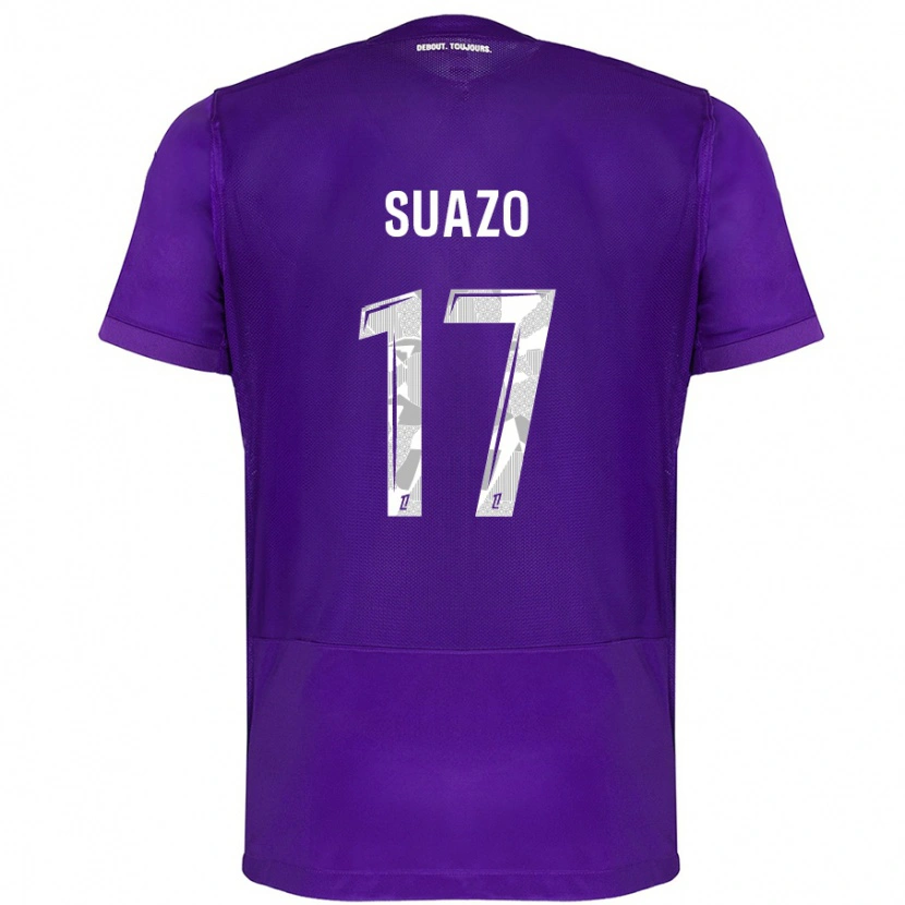 Danxen Niño Camiseta Gabriel Suazo #17 Morado Blanco 1ª Equipación 2024/25 La Camisa México