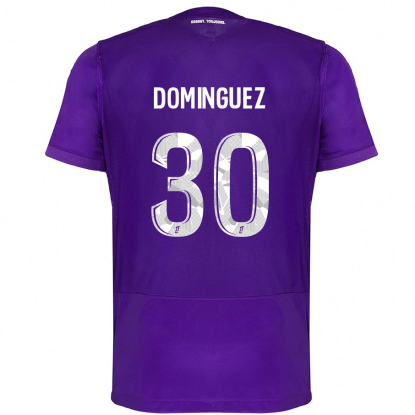 Danxen Niño Camiseta Álex Domínguez #30 Morado Blanco 1ª Equipación 2024/25 La Camisa México