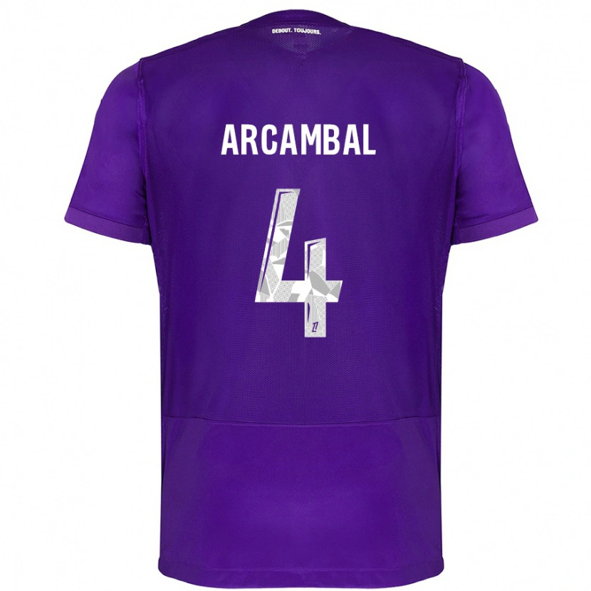 Danxen Niño Camiseta Anais Arcambal #4 Morado Blanco 1ª Equipación 2024/25 La Camisa México