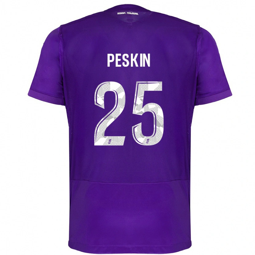 Danxen Niño Camiseta Kelso Peskin #25 Morado Blanco 1ª Equipación 2024/25 La Camisa México