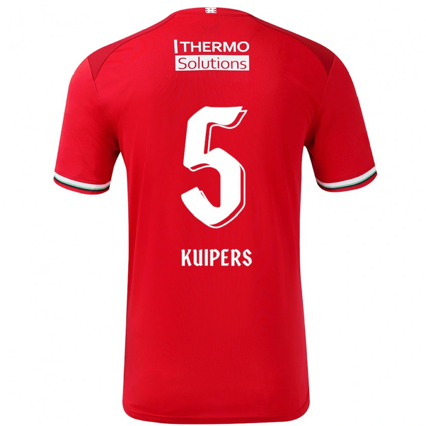 Danxen Niño Camiseta Bas Kuipers #5 Rojo Blanco 1ª Equipación 2024/25 La Camisa México