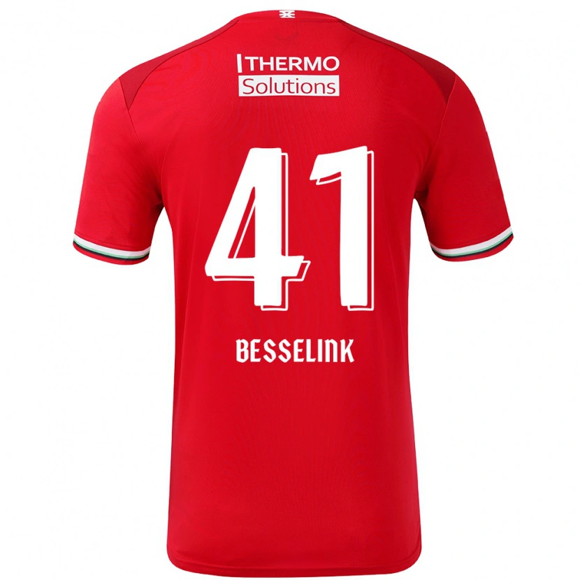 Danxen Niño Camiseta Gijs Besselink #41 Rojo Blanco 1ª Equipación 2024/25 La Camisa México