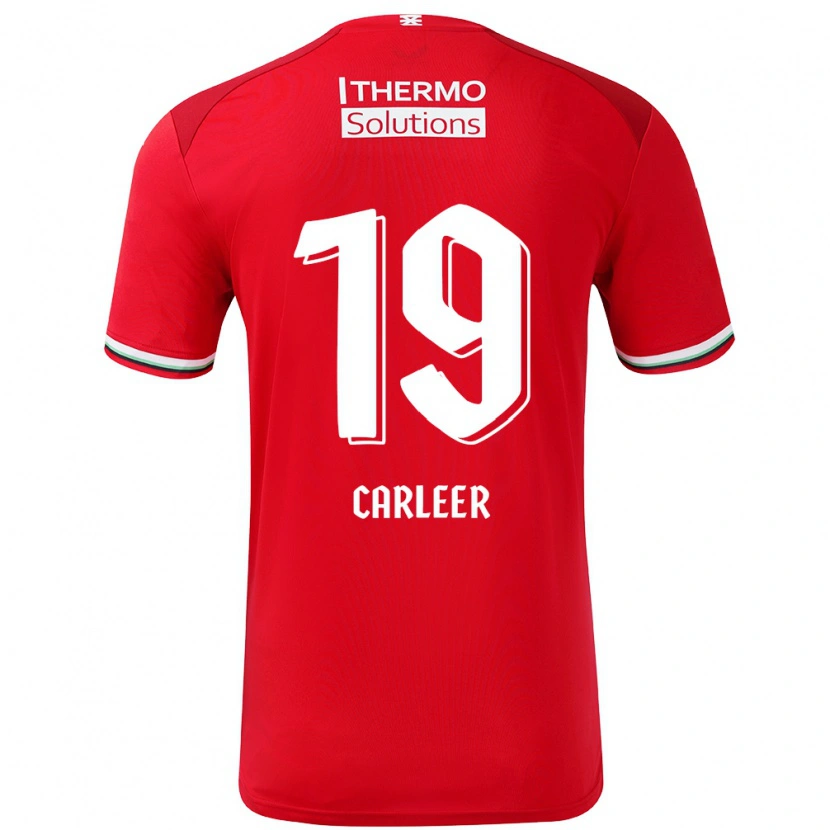 Danxen Niño Camiseta Lieske Carleer #19 Rojo Blanco 1ª Equipación 2024/25 La Camisa México