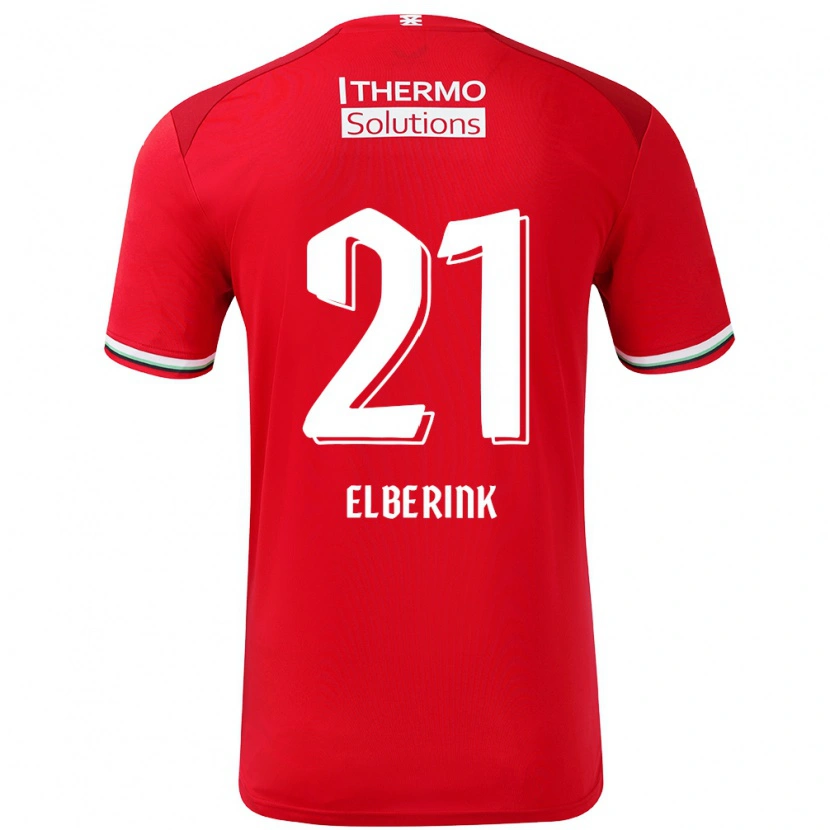 Danxen Niño Camiseta Eva Oude Elberink #21 Rojo Blanco 1ª Equipación 2024/25 La Camisa México