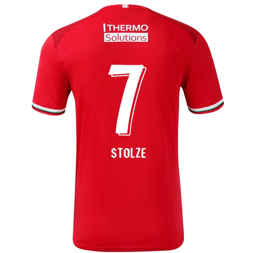 Danxen Niño Camiseta Anna-Lena Stolze #7 Rojo Blanco 1ª Equipación 2024/25 La Camisa México