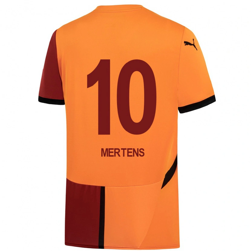 Danxen Niño Camiseta Dries Mertens #10 Amarillo Rojo 1ª Equipación 2024/25 La Camisa México