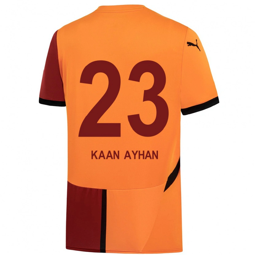 Danxen Niño Camiseta Kaan Ayhan #23 Amarillo Rojo 1ª Equipación 2024/25 La Camisa México