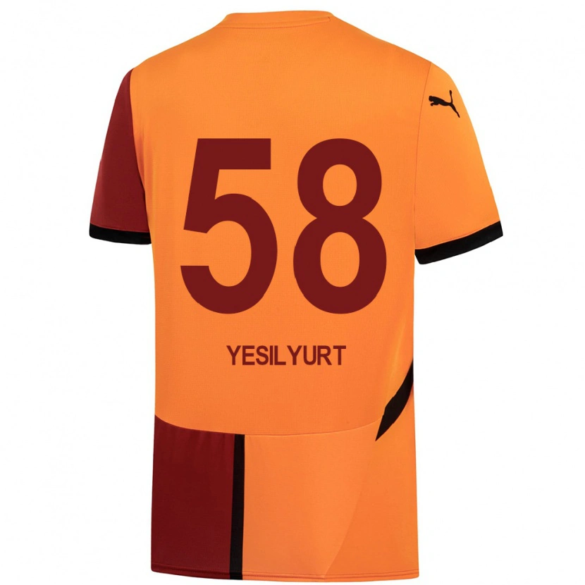 Danxen Niño Camiseta Ali Yeşilyurt #58 Amarillo Rojo 1ª Equipación 2024/25 La Camisa México