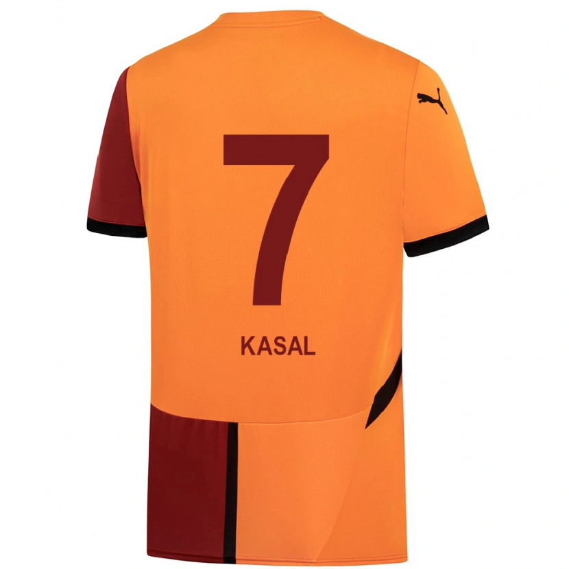 Danxen Niño Camiseta Yasin Kasal #7 Amarillo Rojo 1ª Equipación 2024/25 La Camisa México