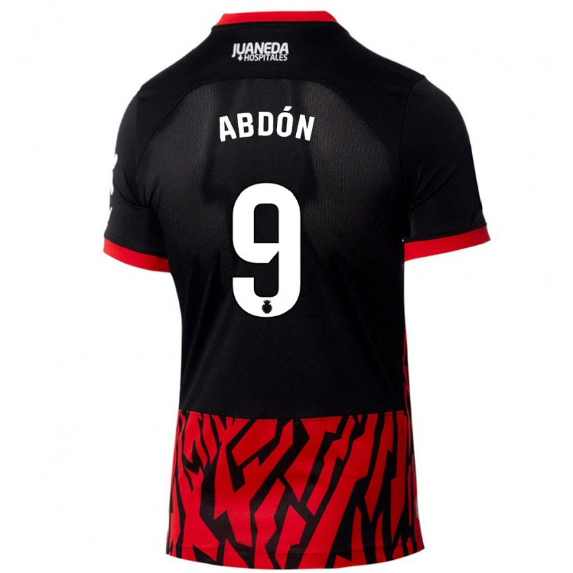 Danxen Niño Camiseta Abdón Prats #9 Negro Rojo 1ª Equipación 2024/25 La Camisa México