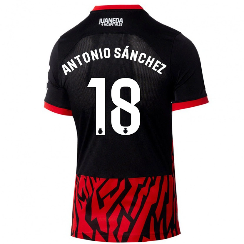 Danxen Niño Camiseta Antonio Sánchez #18 Negro Rojo 1ª Equipación 2024/25 La Camisa México