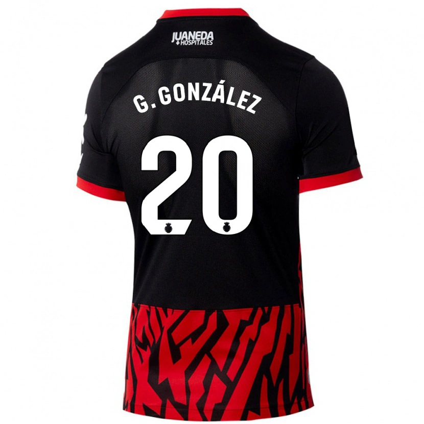 Danxen Niño Camiseta Giovanni González #20 Negro Rojo 1ª Equipación 2024/25 La Camisa México