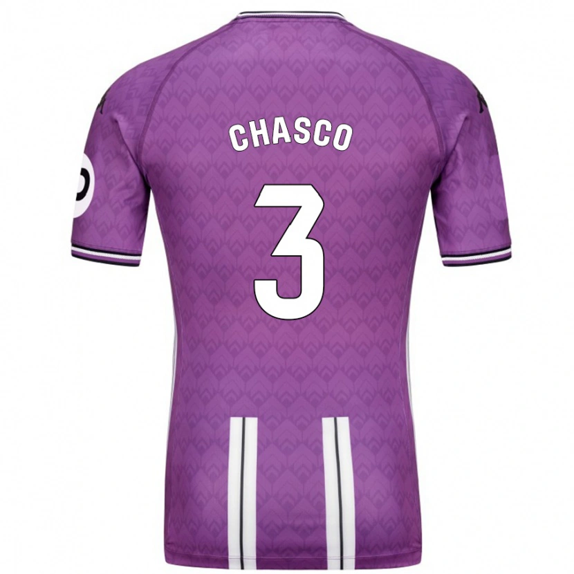 Danxen Niño Camiseta Raúl Chasco #3 Púrpura Blanco 1ª Equipación 2024/25 La Camisa México