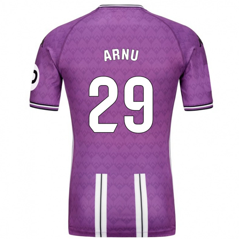 Danxen Niño Camiseta Adrián Arnu #29 Púrpura Blanco 1ª Equipación 2024/25 La Camisa México
