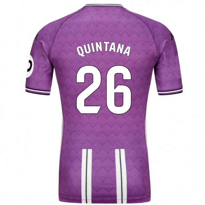 Danxen Niño Camiseta Alberto Quintana #26 Púrpura Blanco 1ª Equipación 2024/25 La Camisa México