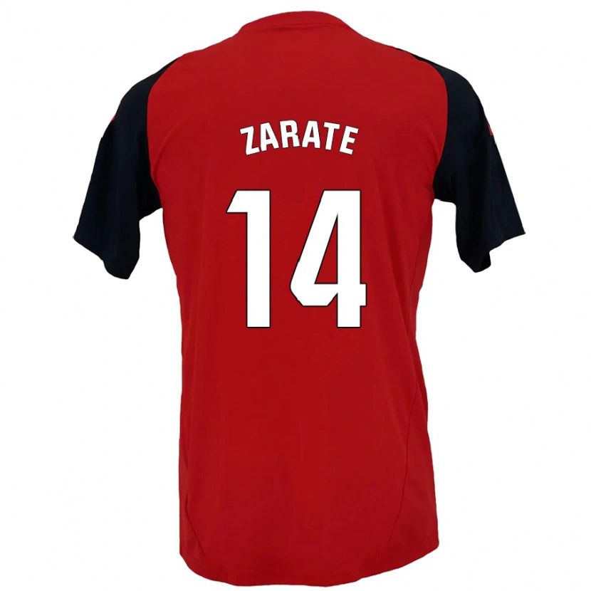 Danxen Niño Camiseta Hugo Zárate #14 Rojo Negro 1ª Equipación 2024/25 La Camisa México