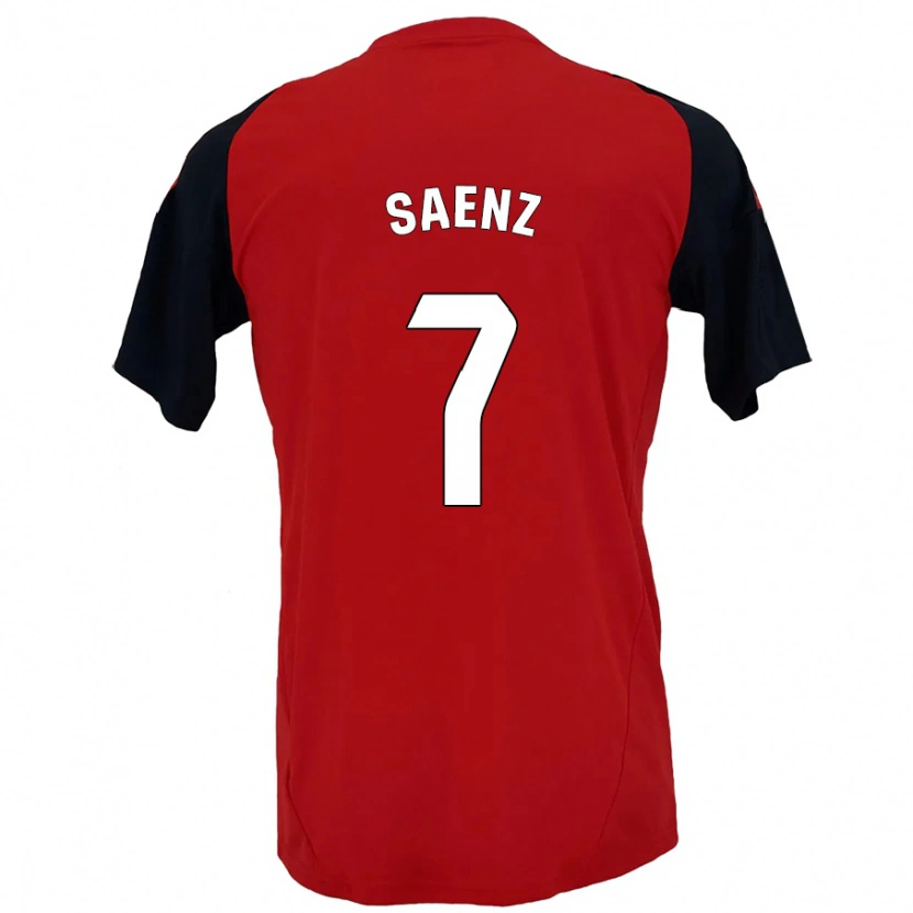 Danxen Niño Camiseta Raúl Sáenz #7 Rojo Negro 1ª Equipación 2024/25 La Camisa México