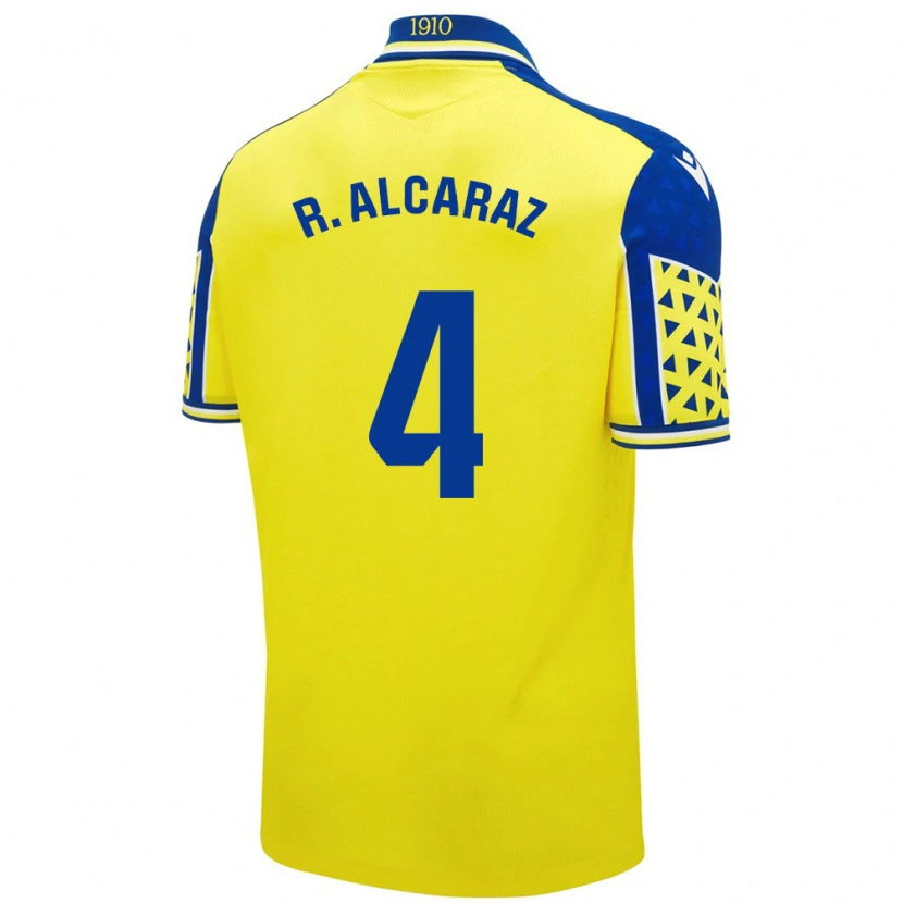 Danxen Niño Camiseta Rubén Alcaraz #4 Amarillo Azul 1ª Equipación 2024/25 La Camisa México