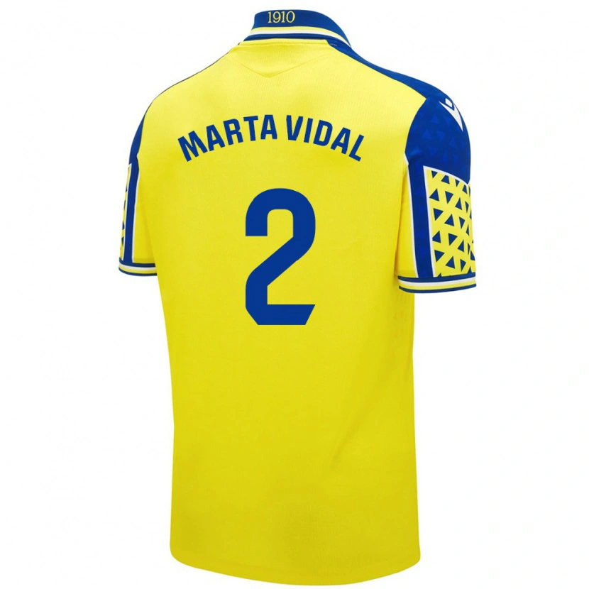 Danxen Niño Camiseta Marta Vidal Vela #2 Amarillo Azul 1ª Equipación 2024/25 La Camisa México