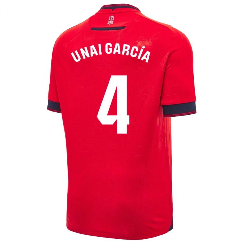 Danxen Niño Camiseta Unai García #4 Rojo Blanco 1ª Equipación 2024/25 La Camisa México