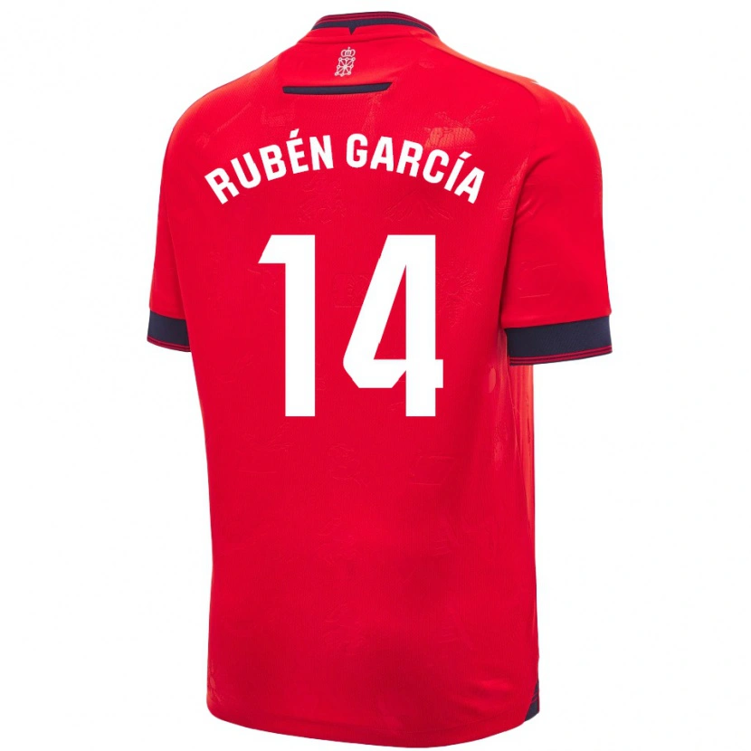 Danxen Niño Camiseta Rubén García #14 Rojo Blanco 1ª Equipación 2024/25 La Camisa México