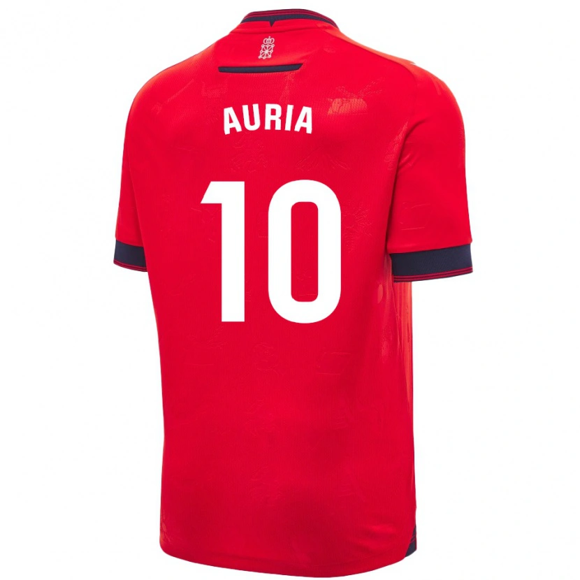 Danxen Niño Camiseta Miguel Auría #10 Rojo Blanco 1ª Equipación 2024/25 La Camisa México
