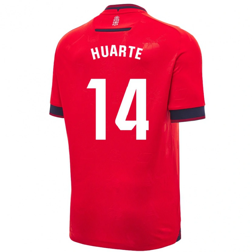 Danxen Niño Camiseta Xabi Huarte #14 Rojo Blanco 1ª Equipación 2024/25 La Camisa México