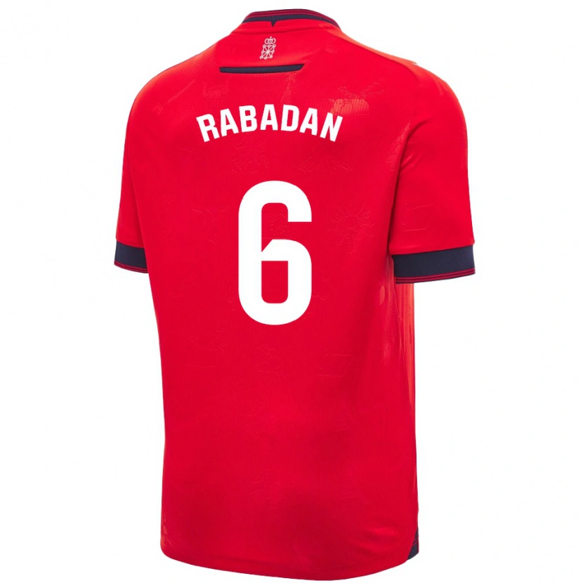 Danxen Niño Camiseta David Rabadán #6 Rojo Blanco 1ª Equipación 2024/25 La Camisa México