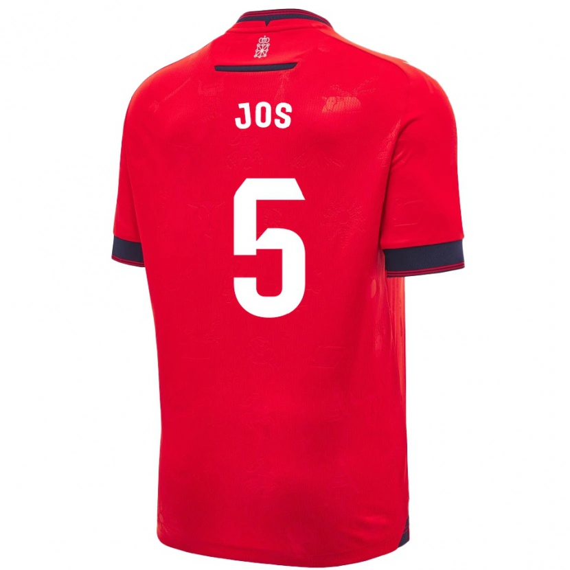 Danxen Niño Camiseta Josune Urdaniz Maurin #5 Rojo Blanco 1ª Equipación 2024/25 La Camisa México