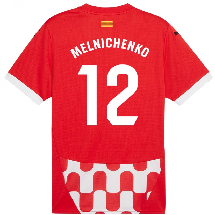 Danxen Niño Camiseta Dmytro Melnichenko #12 Rojo Blanco 1ª Equipación 2024/25 La Camisa México