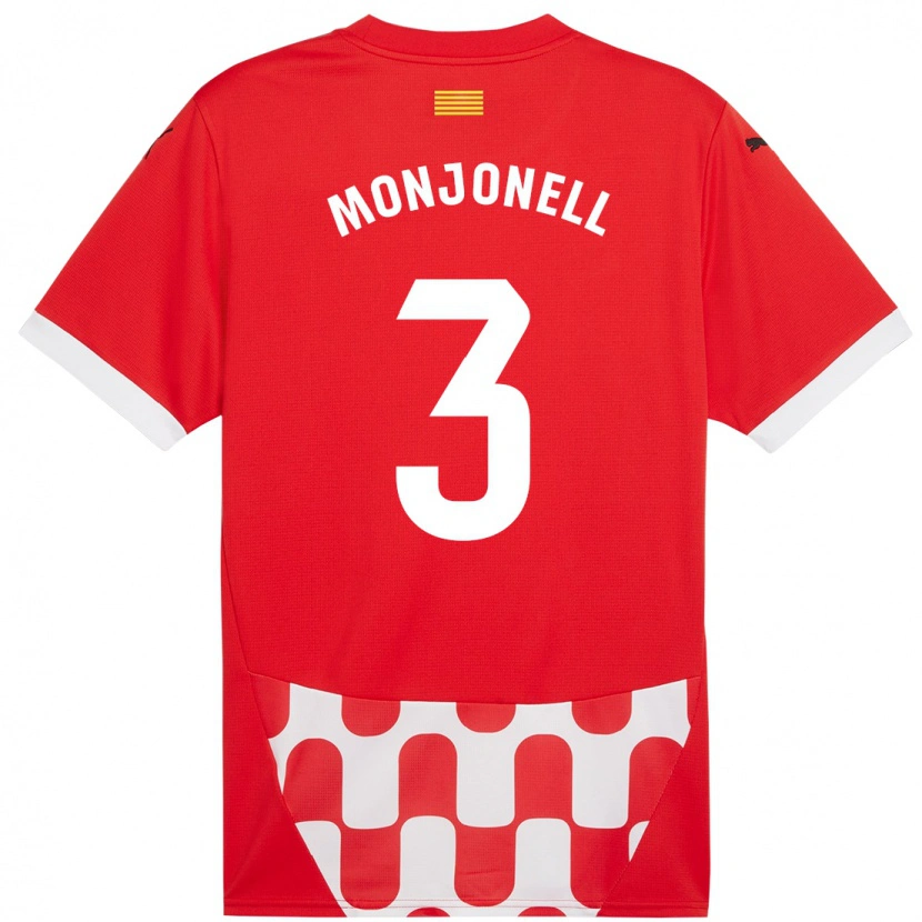 Danxen Niño Camiseta Eric Monjonell #3 Rojo Blanco 1ª Equipación 2024/25 La Camisa México