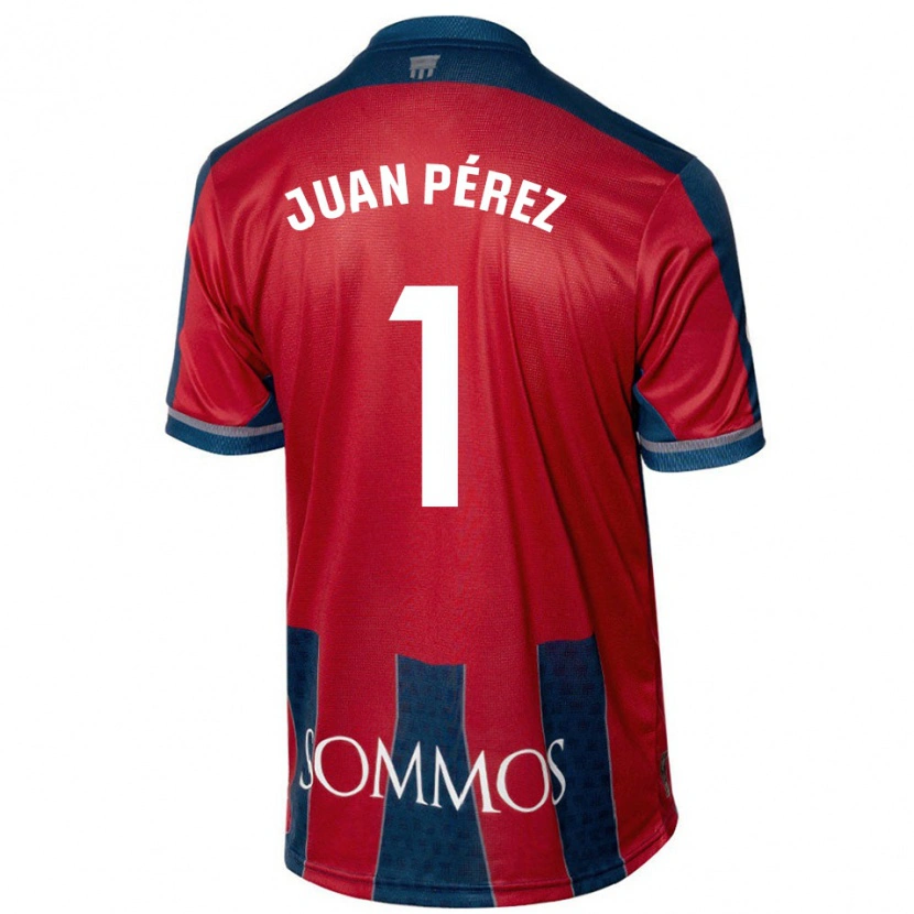 Danxen Niño Camiseta Juan Pérez #1 Rojo Azul 1ª Equipación 2024/25 La Camisa México