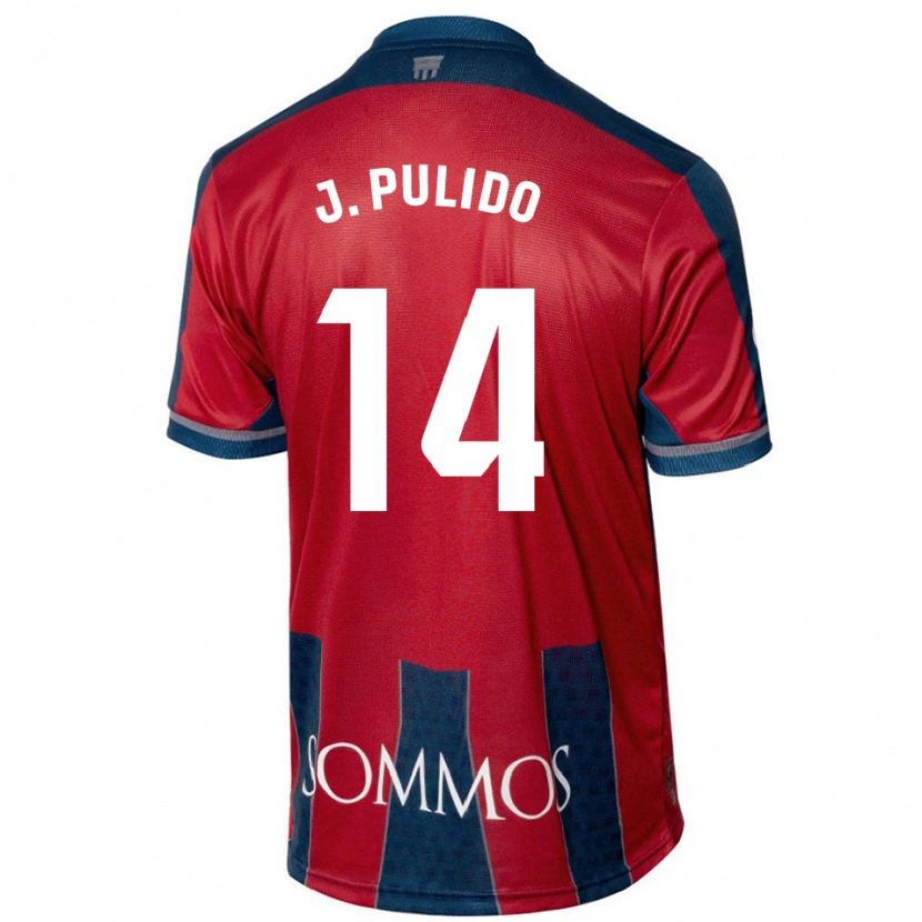 Danxen Niño Camiseta Jorge Pulido #14 Rojo Azul 1ª Equipación 2024/25 La Camisa México