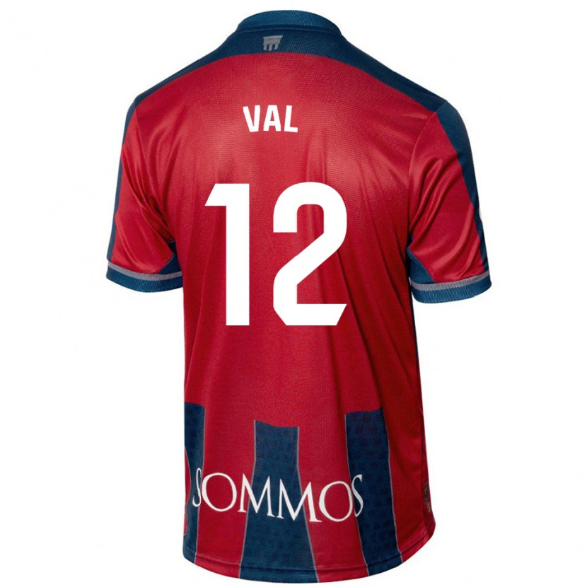 Danxen Niño Camiseta Ángel Val #12 Rojo Azul 1ª Equipación 2024/25 La Camisa México