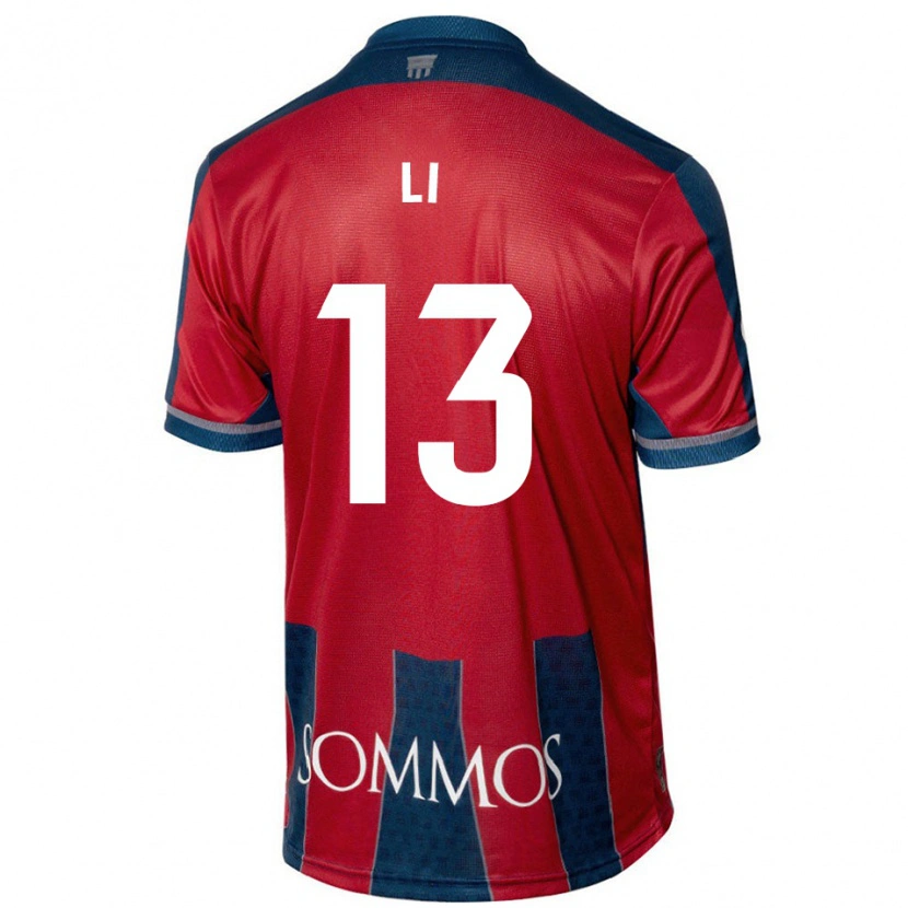 Danxen Niño Camiseta Changyi Li #13 Rojo Azul 1ª Equipación 2024/25 La Camisa México