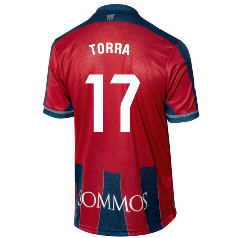 Danxen Niño Camiseta Marc Torra #17 Rojo Azul 1ª Equipación 2024/25 La Camisa México