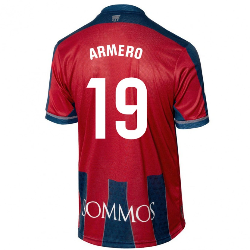 Danxen Niño Camiseta Sergi Armero #19 Rojo Azul 1ª Equipación 2024/25 La Camisa México