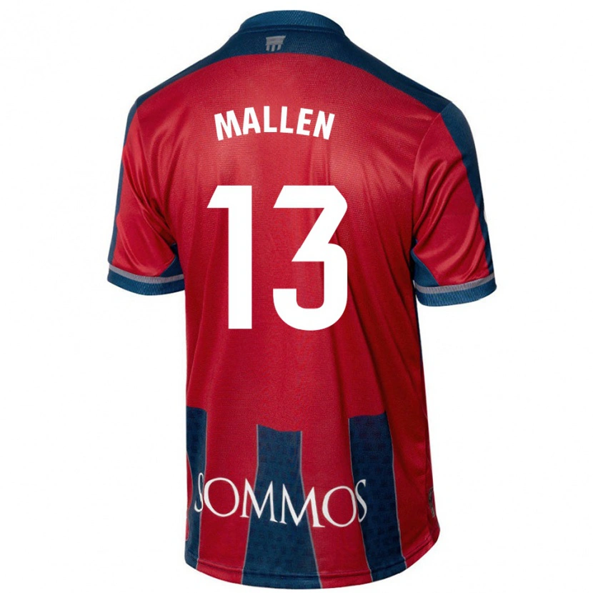 Danxen Niño Camiseta Lucía Mallén #13 Rojo Azul 1ª Equipación 2024/25 La Camisa México